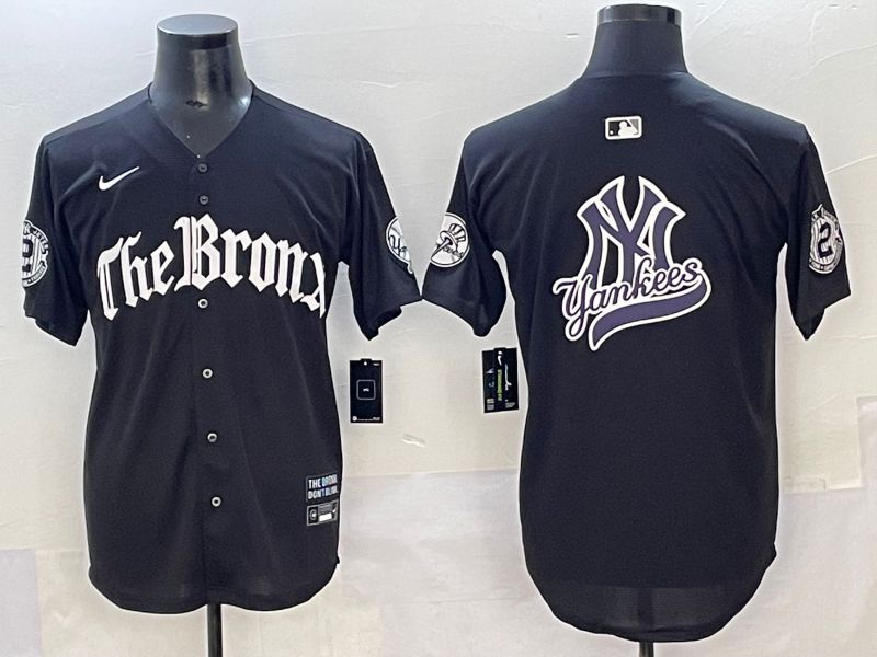 Men 2025 New York Yankees Blank Black Five generations Joint Name Nike MLB Jersey style 11